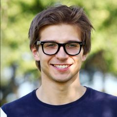 handsome man with glasses